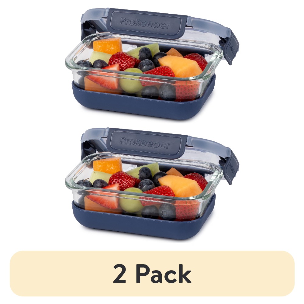 Food Storage Glass - 2 Pack 1.6 Cup Glass Food