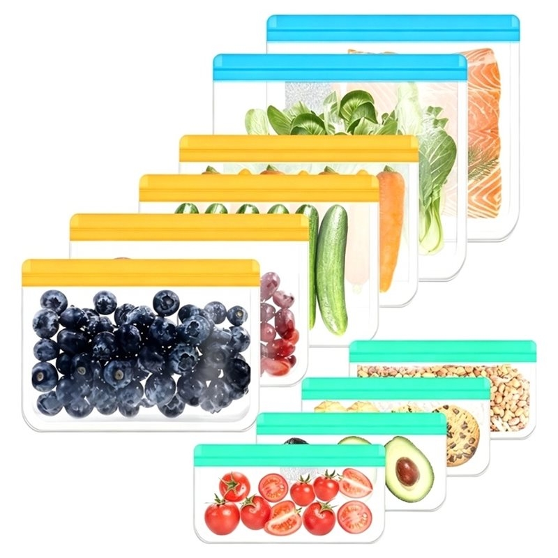 Food Storage Bags Reusable - RABIT AS59~ Reusable Plastic Bags 10-Pack