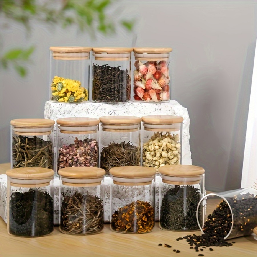Food Storage Set Glass - 12pcs/set Airtight Glass Storage Jar with