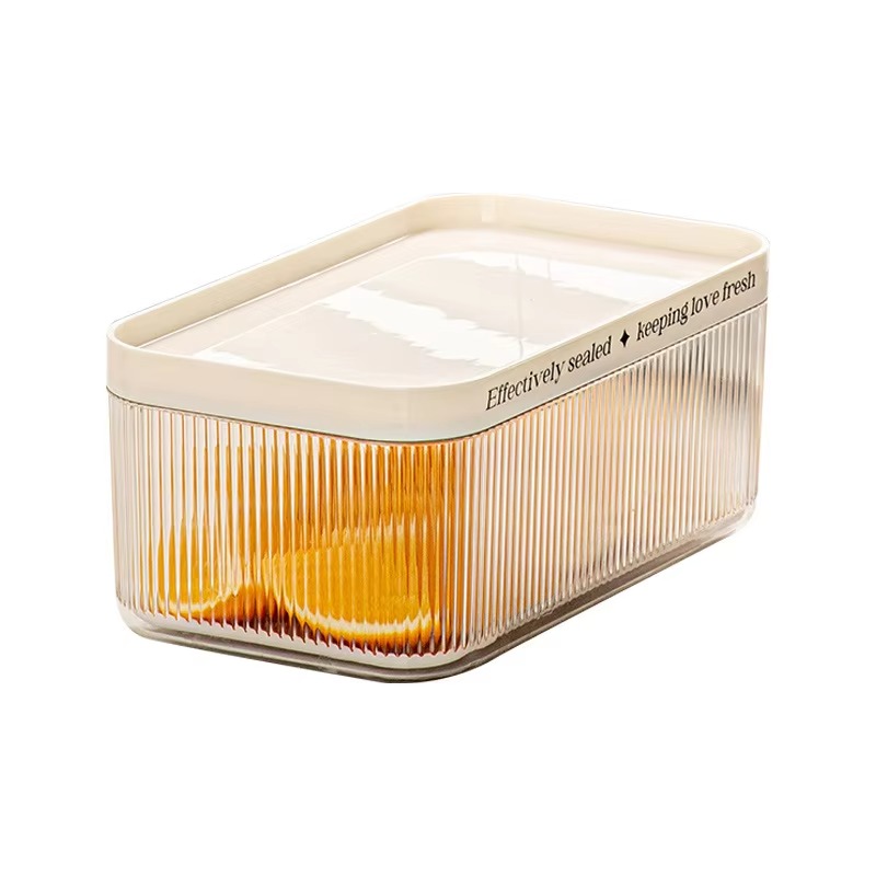 Storage Food Tray - Stackable Plastic Rectangle PET Refrigerator Organizer