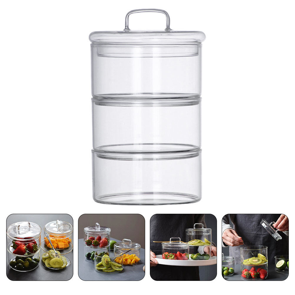 Food Storage Glass - 1Set Clear Glass Storage Bowl Salad