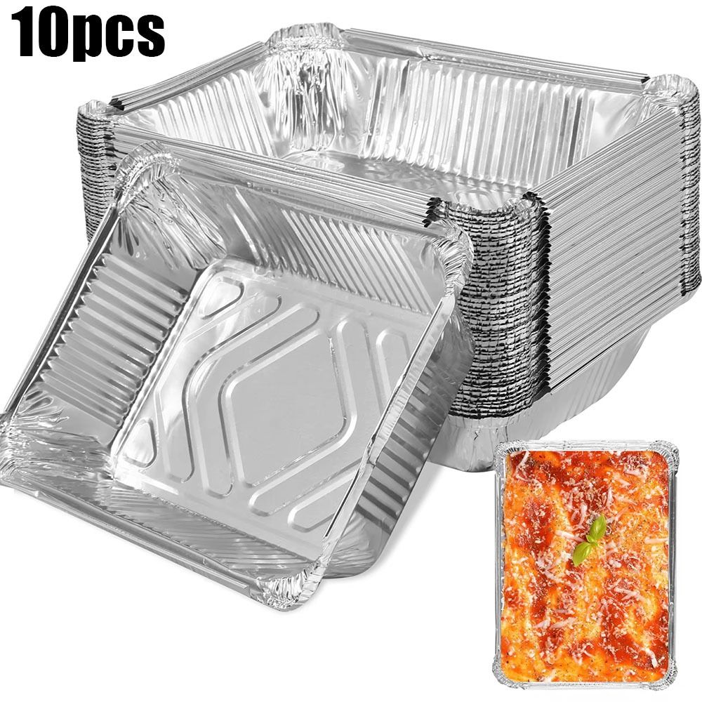 Storage Food Tray - 10PCS Disposable Aluminum Foil Food Storage