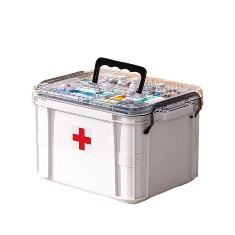 Food Storage Emergency - Double Layers Medicine Storage Box Plastic