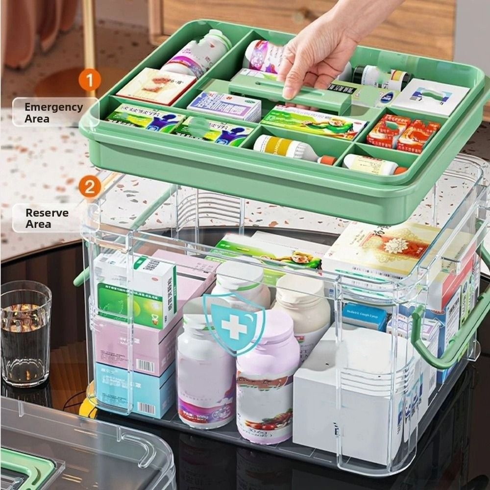 Food Storage Emergency - Double Layers Pill Storage Box Plastic
