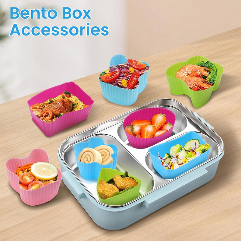 Food Storage Unit - 8PCS Silicone Lunch Box Dividers For