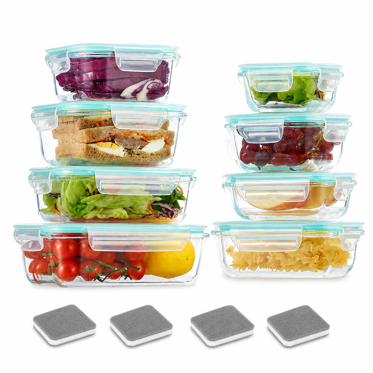 Food Storage Glass Box - 16pcs Sealed Glass Food Storage Containers,