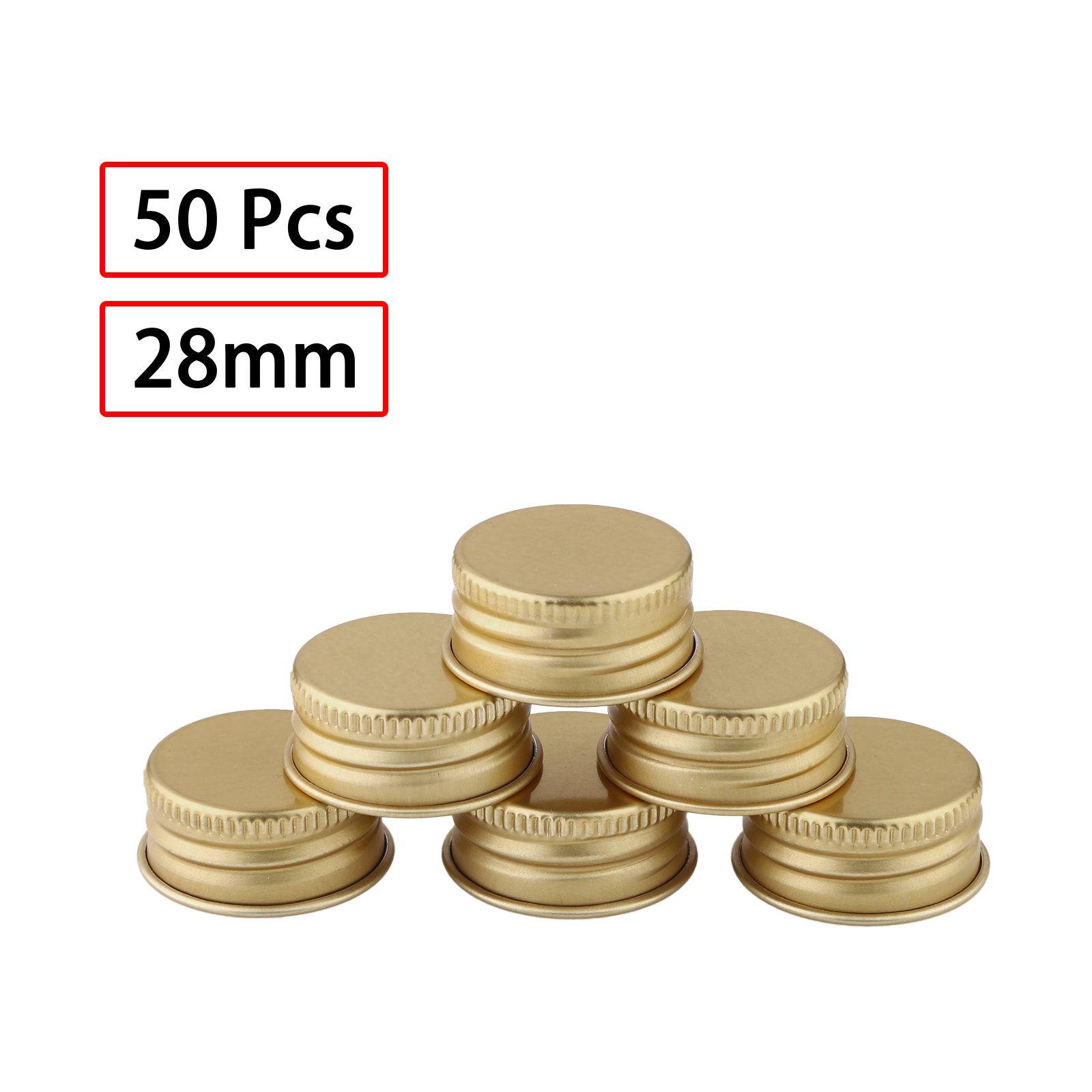 Food Storage Glass Box - 50 Aluminum Threaded Caps with Foam