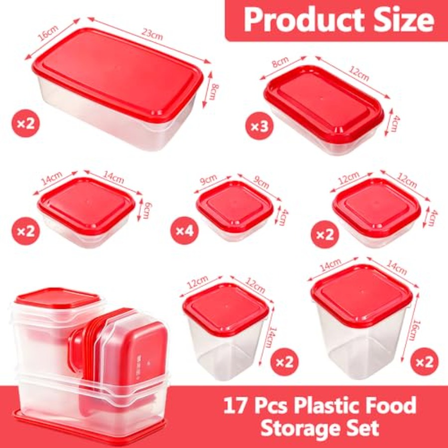 17Pcs Plastic Food Storage Set - Food Storage Containers recension och pris