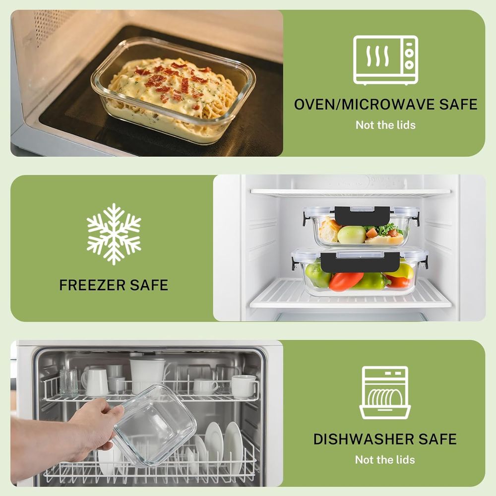 8-Piece Borosilicate Glass Foo - Food Storage Set Glass recension och pris
