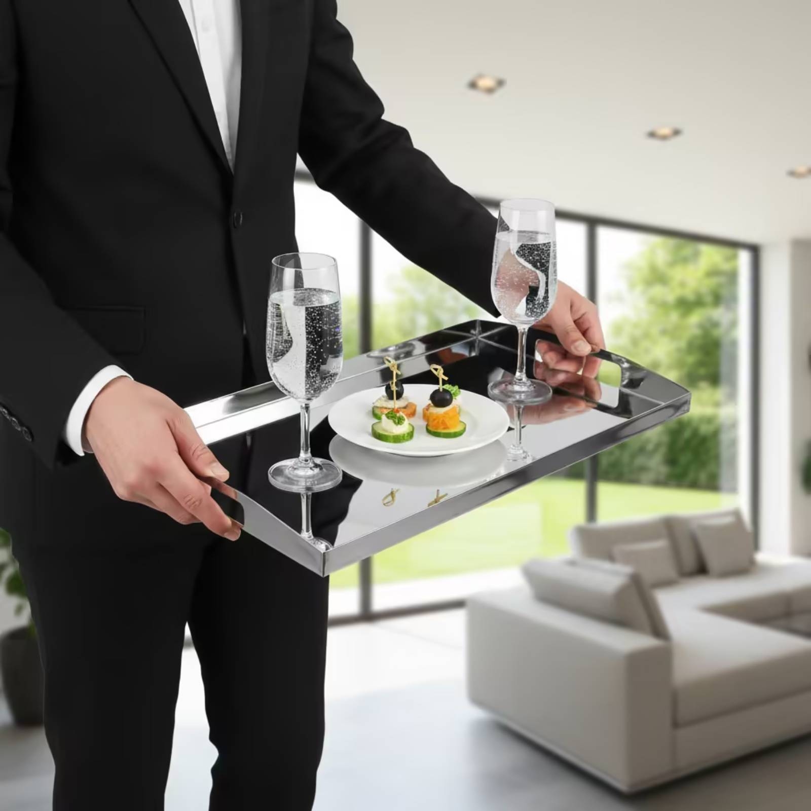 Stainless Steel Tray Mirrored  - Storage Food Tray recension och pris