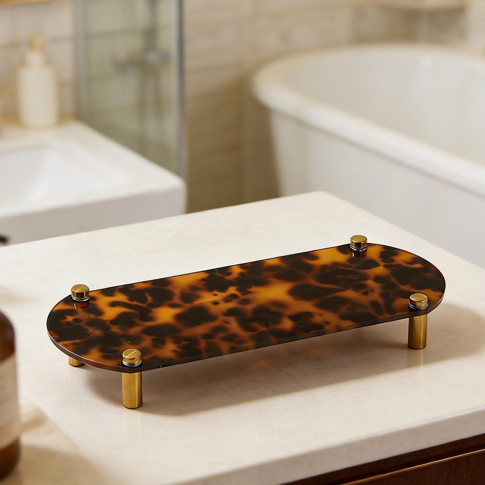 Bathroom Counter Tray Tortoise - Storage Food Tray recension och pris