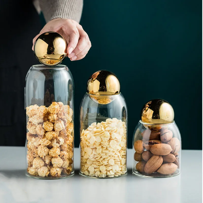 Golden Cork Cover Glass Storag - Food Storage Glass Box recension och pris