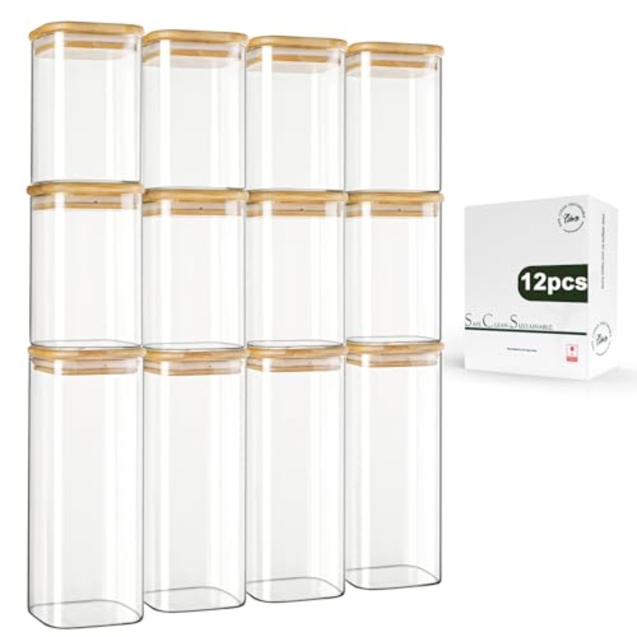 12-Pack Square Glass Storage J - Food Storage Containers recension och pris