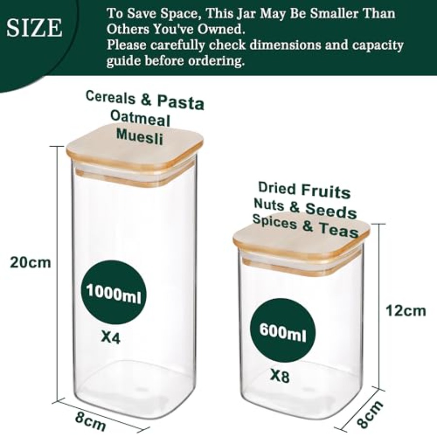 12-Pack Square Glass Storage J - Food Storage Containers recension och pris