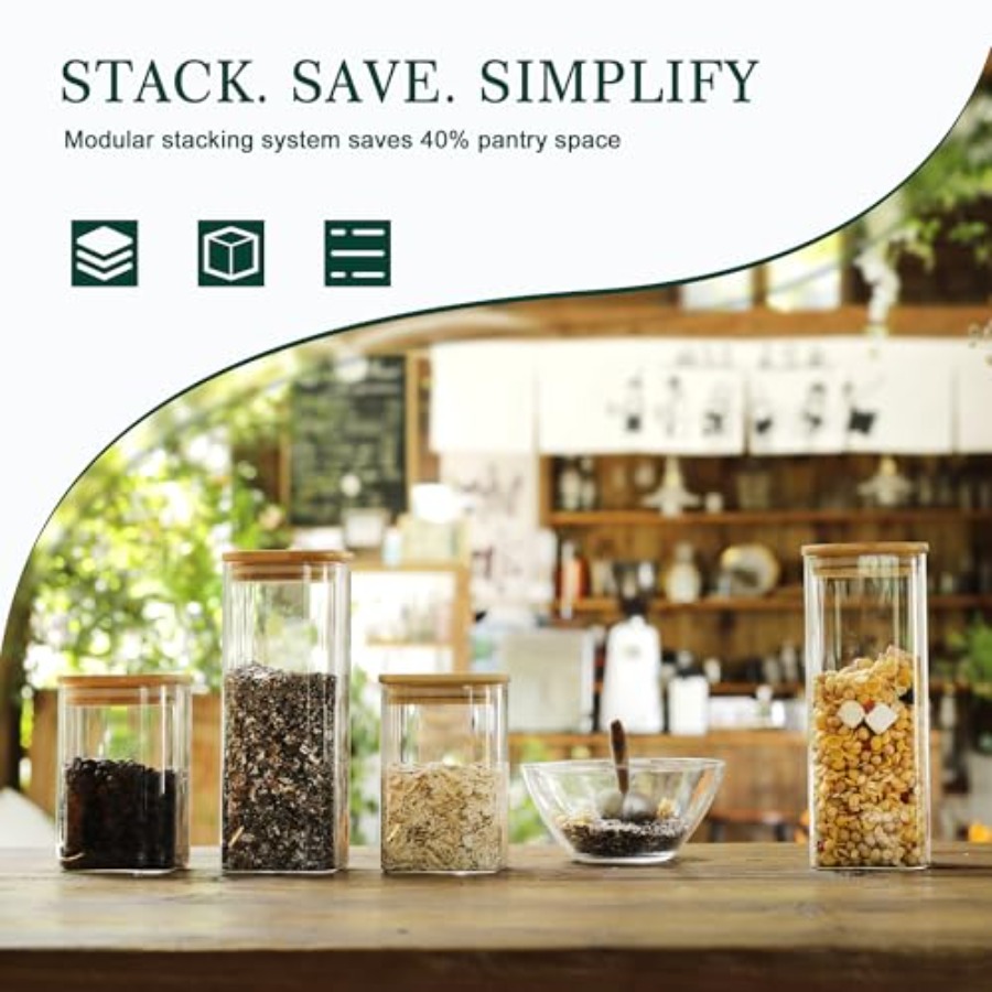 12-Pack Square Glass Storage J - Food Storage Containers recension och pris