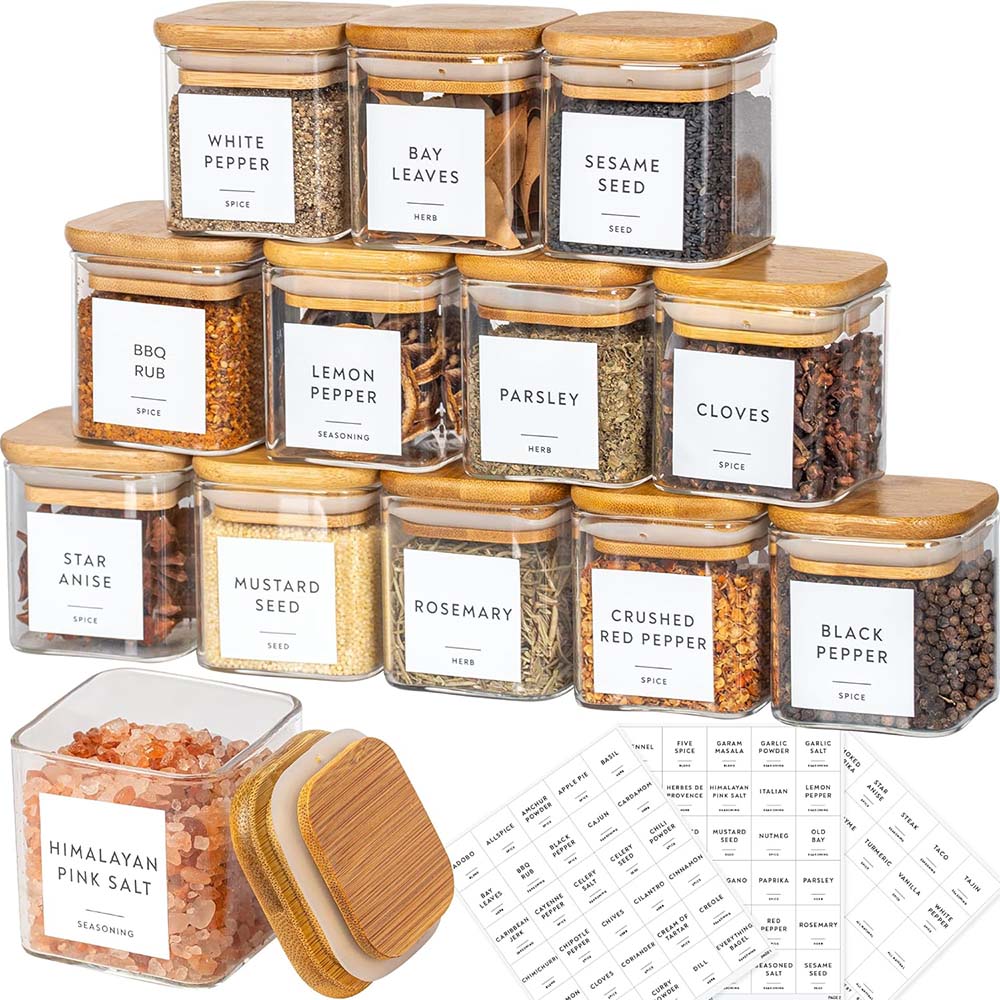 5oz Glass Jars Set with Spice  - Food Storage Set Glass recension och pris