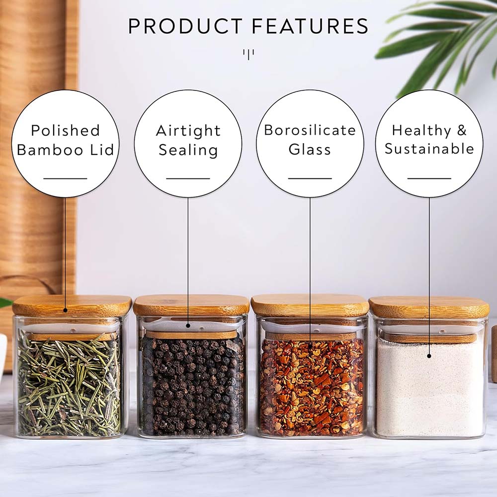 5oz Glass Jars Set with Spice  - Food Storage Set Glass recension och pris