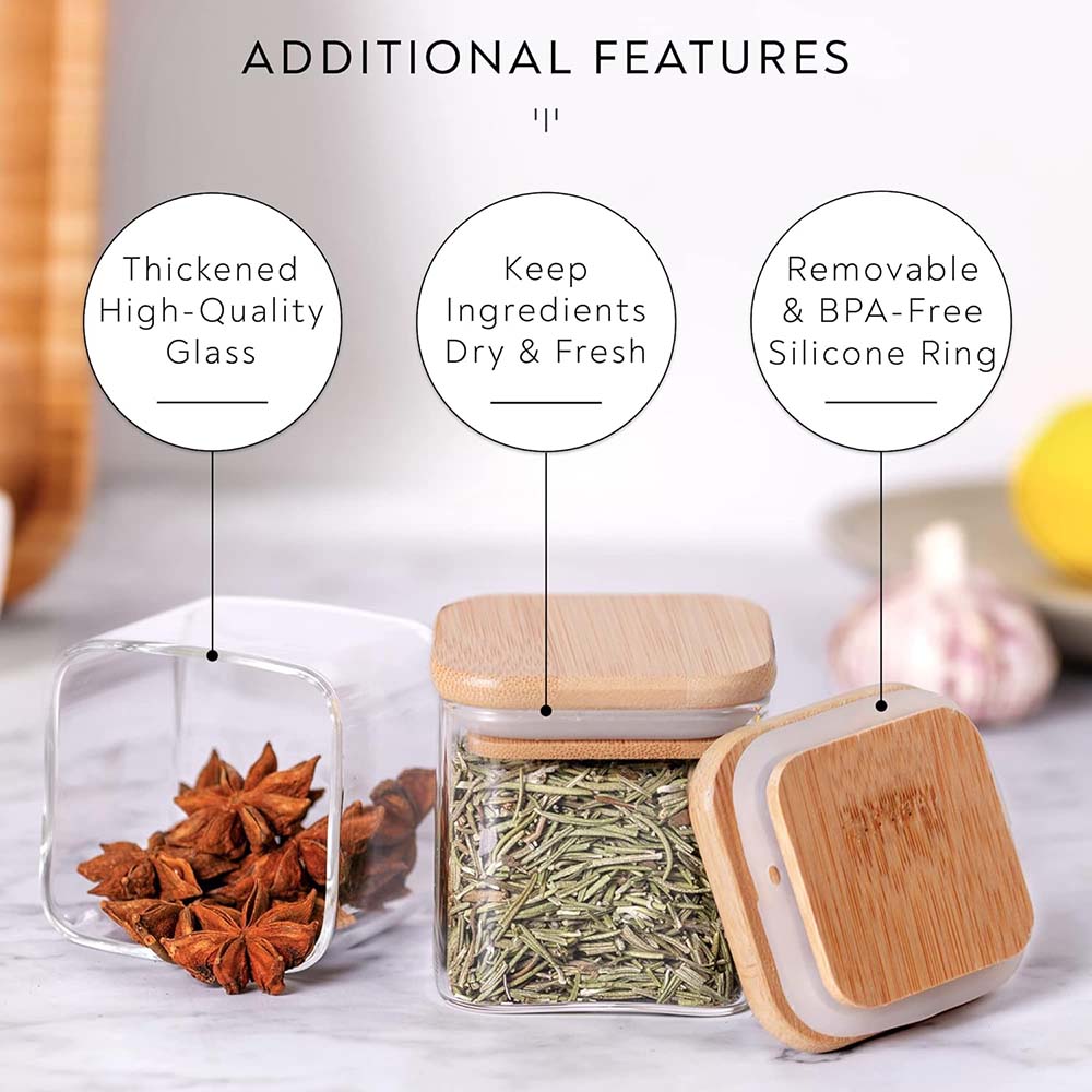 5oz Glass Jars Set with Spice  - Food Storage Set Glass recension och pris