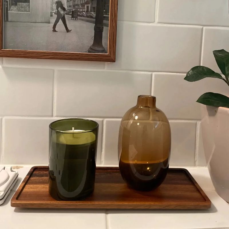 Natural Wooden Rectangular Ser - Storage Food Tray recension och pris