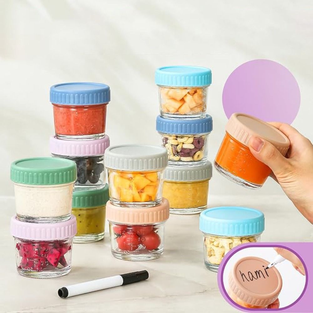 6pcs Mason Jar Glass Baby Food - Food Storage Glass Box recension och pris