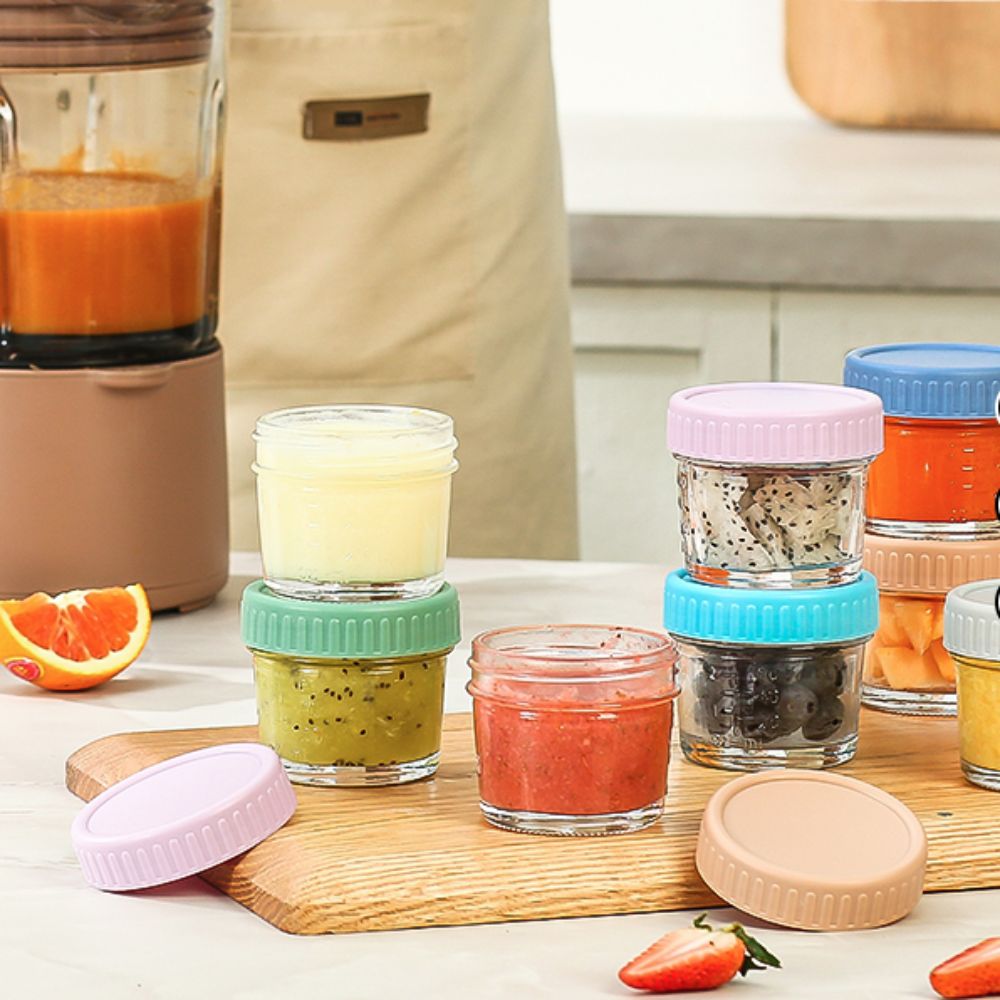 6pcs Mason Jar Glass Baby Food - Food Storage Glass Box recension och pris