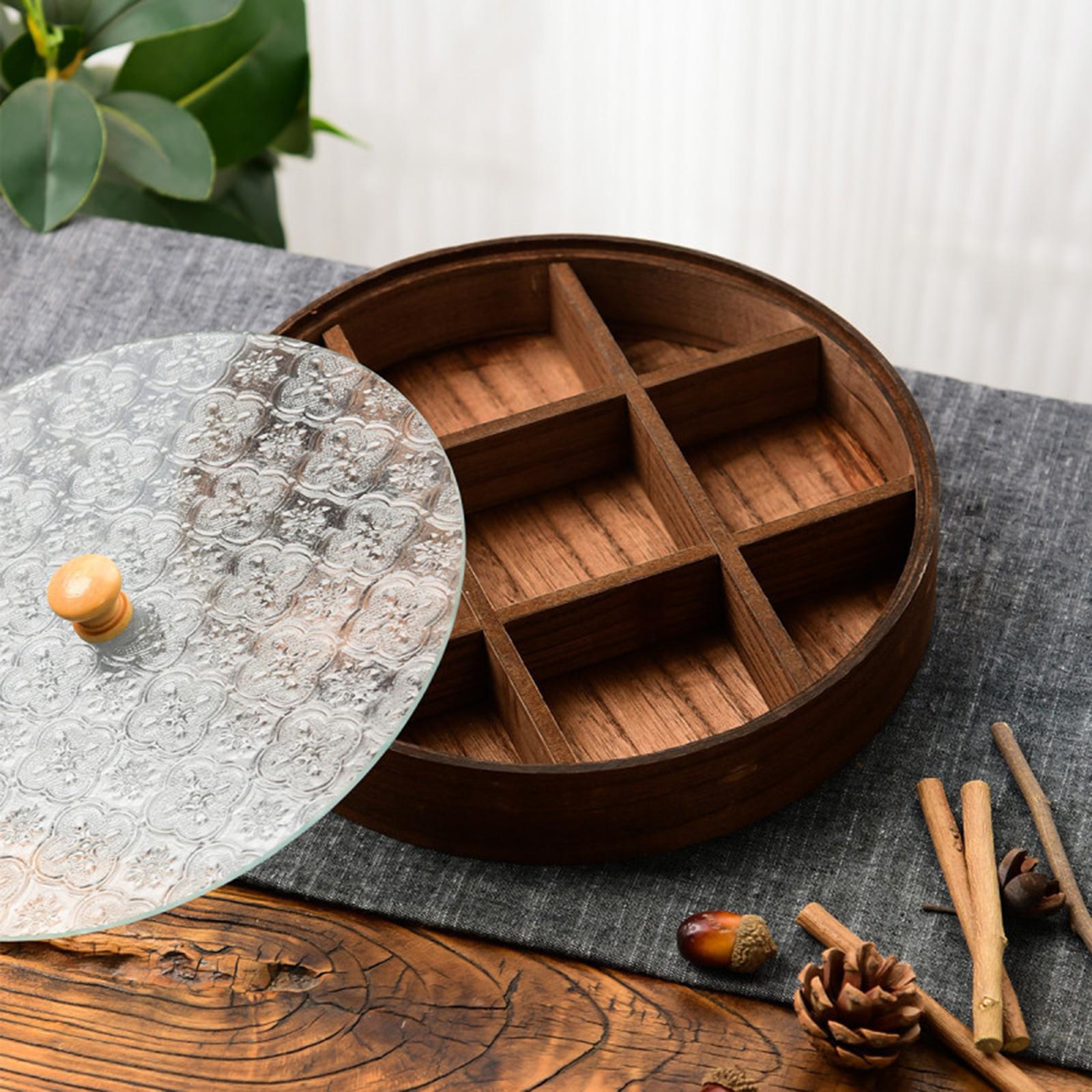 Wooden Glass Serving Bowl with - Food Storage Glass Box recension och pris