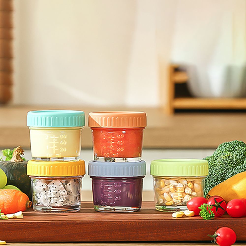 6pcs Glass Baby Food Jar Reusa - Food Storage Glass Box recension och pris