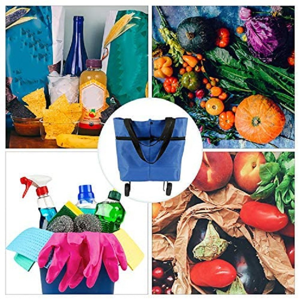 Foldable Shopping Trolley Bag  - Food Storage Bags Reusable recension och pris
