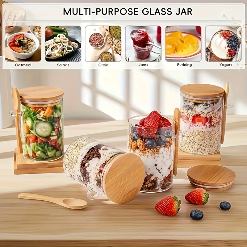 1/2/4/8Pcs Oatmeal Glass Cup S - Food Storage Glass Box recension och pris