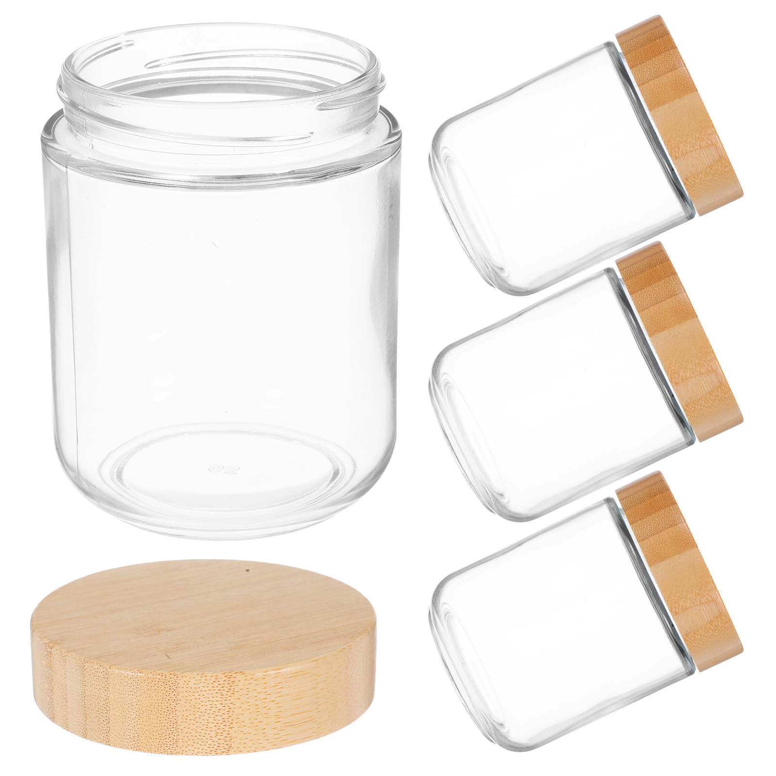 4Pcs Transparent Glass Jars wi - Food Storage Containers recension och pris