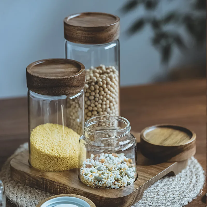 Wood Lid Orgnizer Glass Airtig - Food Storage Set Glass recension och pris
