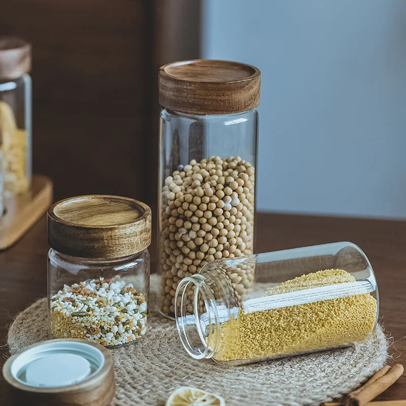 Wood Lid Orgnizer Glass Airtig - Food Storage Set Glass recension och pris