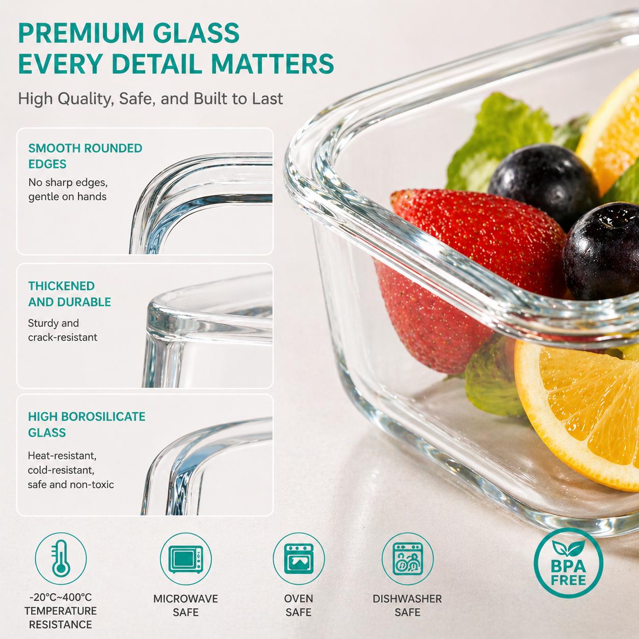 16pcs Sealed Glass Food Storag - Food Storage Glass Box recension och pris