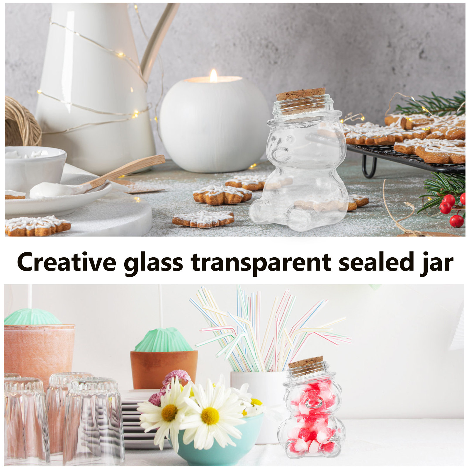 4Pcs Glass Candy Jar Set Trans - Food Storage Glass recension och pris