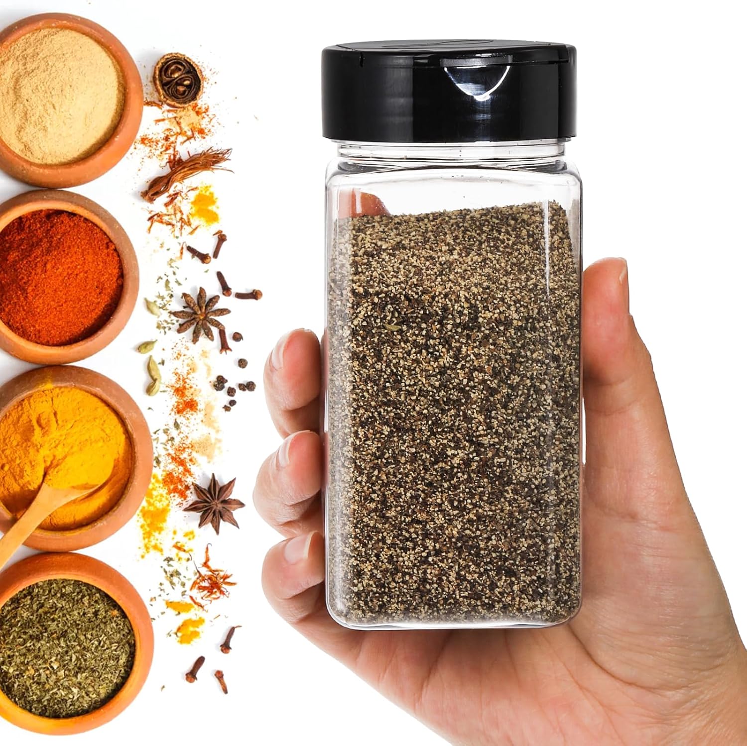Square Large Plastic Spice Jar - Food Storage Unit recension och pris
