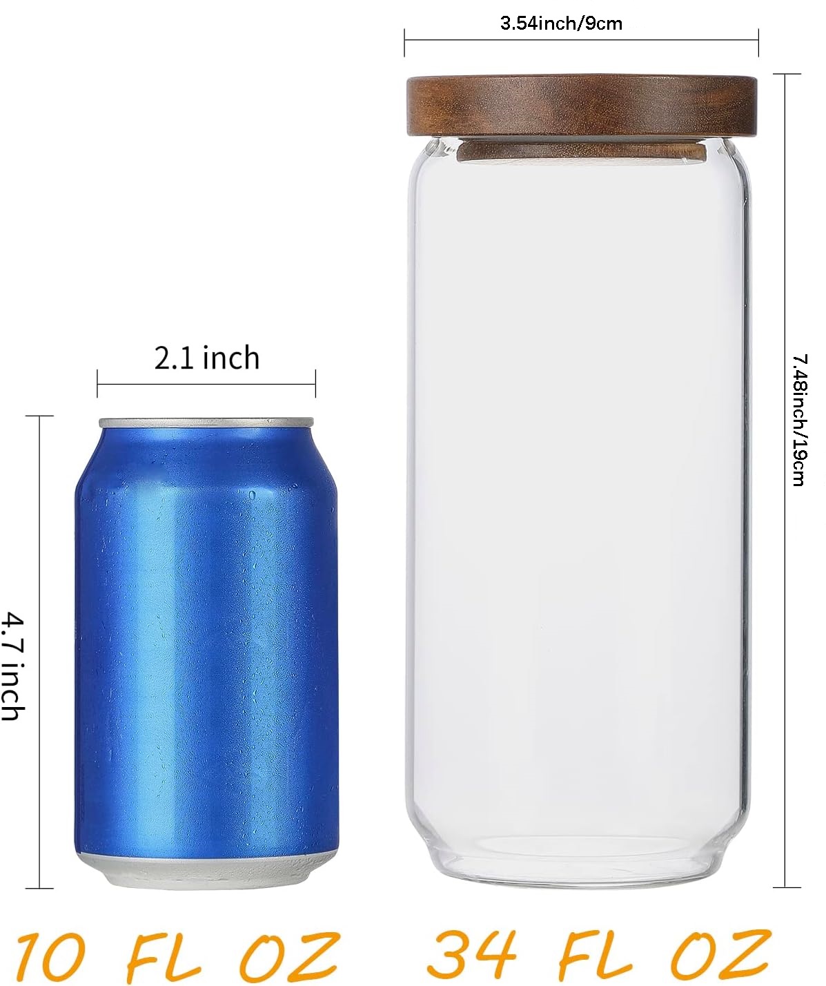 4 Pack 34 OZ Glass Jars with W - Food Storage Set Glass recension och pris