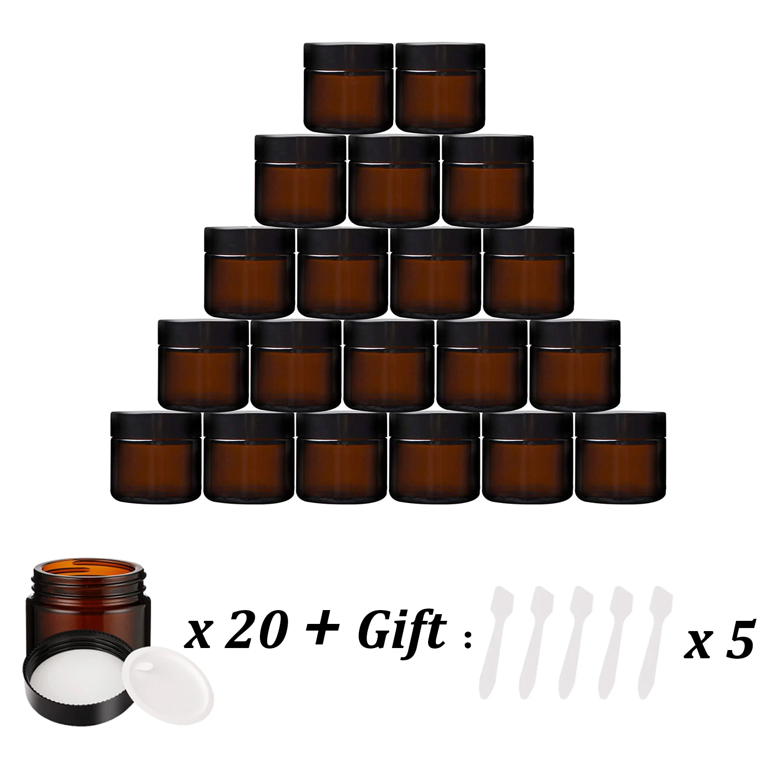 20PCS Small Amber Glass Jars w - Food Storage Set Glass recension och pris