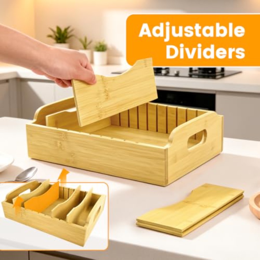 2 Pack Bamboo Lid Organizer, 1 - Food Storage Containers recension och pris