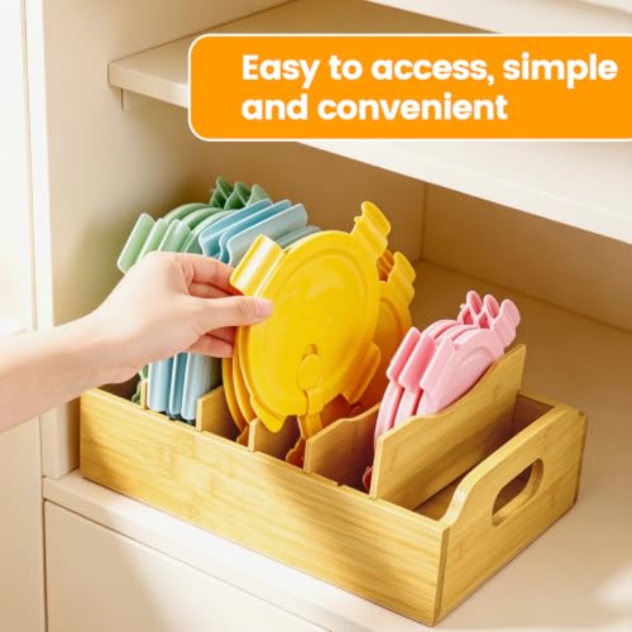 2 Pack Bamboo Lid Organizer, 1 - Food Storage Containers recension och pris