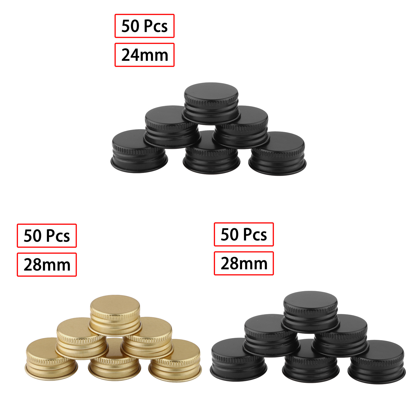 50 Aluminum Threaded Caps with - Food Storage Glass Box recension och pris